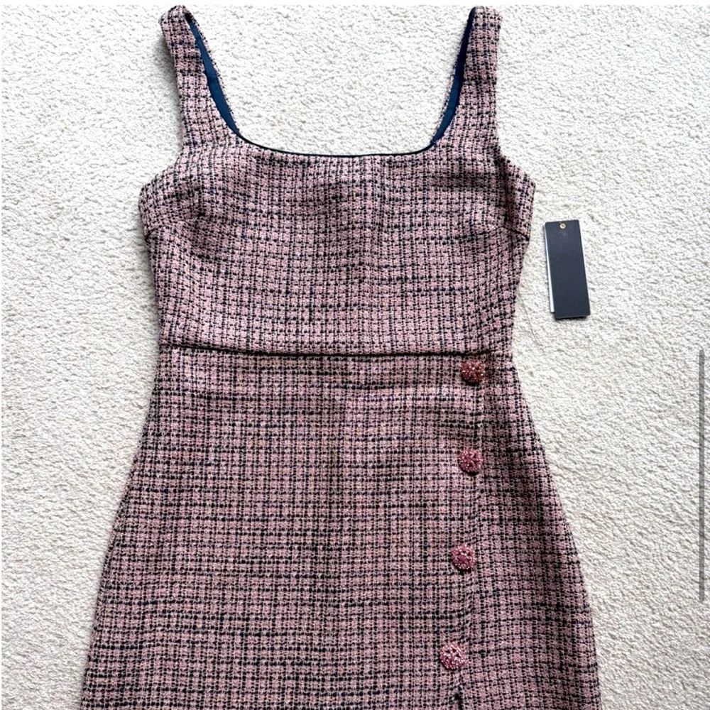 New City Studios Square-Neck Tweed Mini Dress - Picture 8 of 12